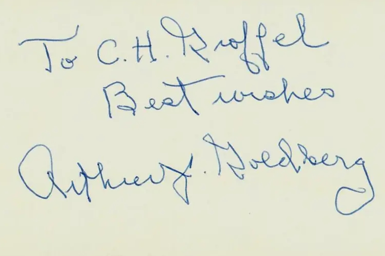 «Supreme Court Justice» Arthur Goldberg Signed 3X5 Card COA