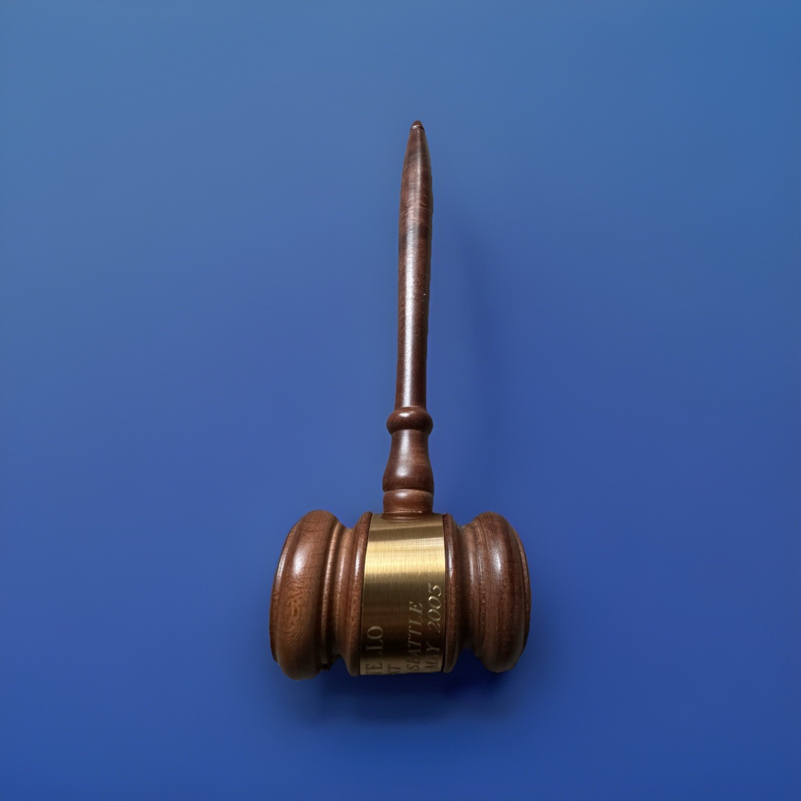 Vintage Wooden Gavel Brass Plaque Sierra Club Seattle President 2002–2005