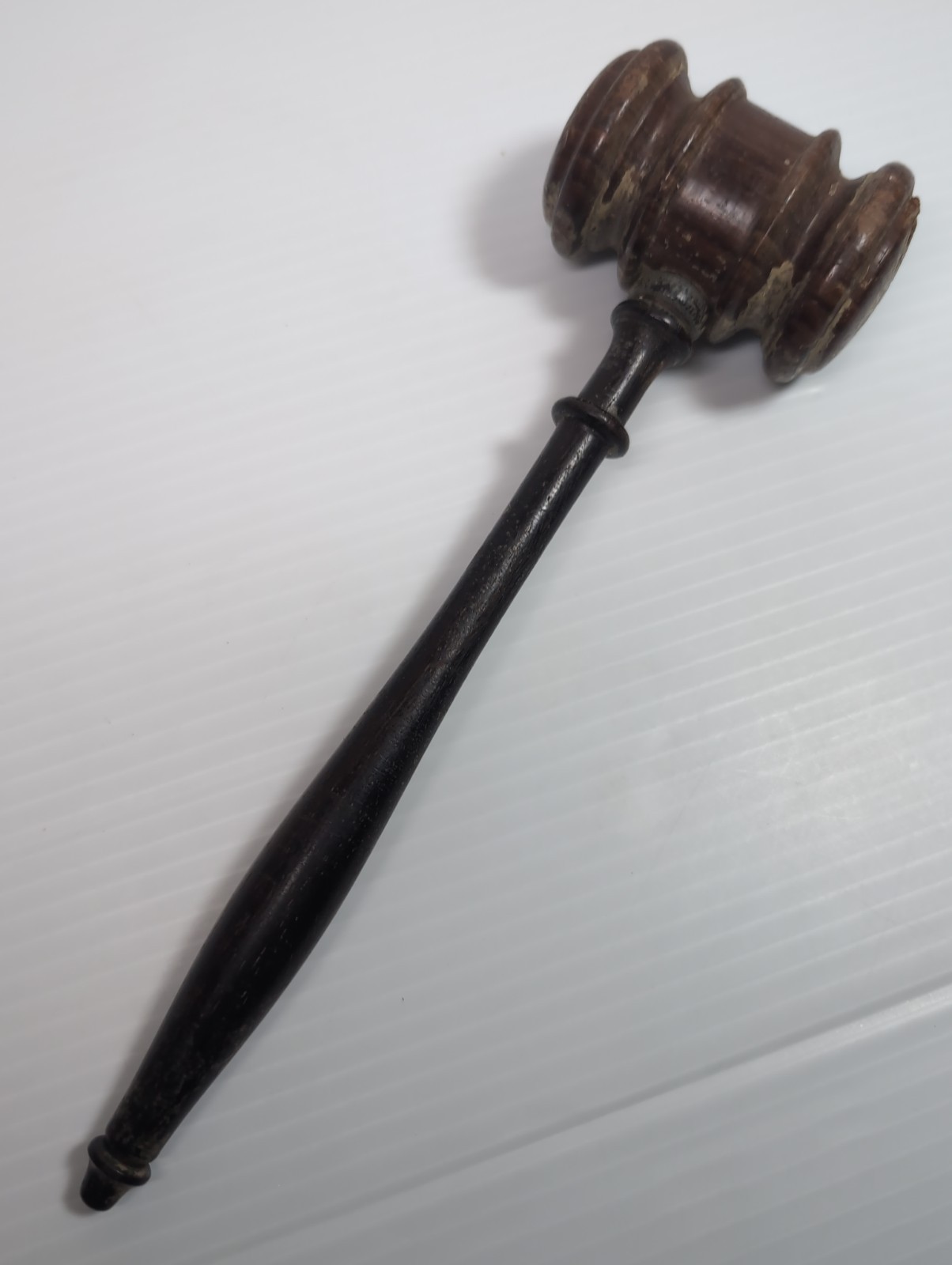 Vintage Hand Turned Wood Judges Gavel Antique Court Law Auctioneer Legal Mallet