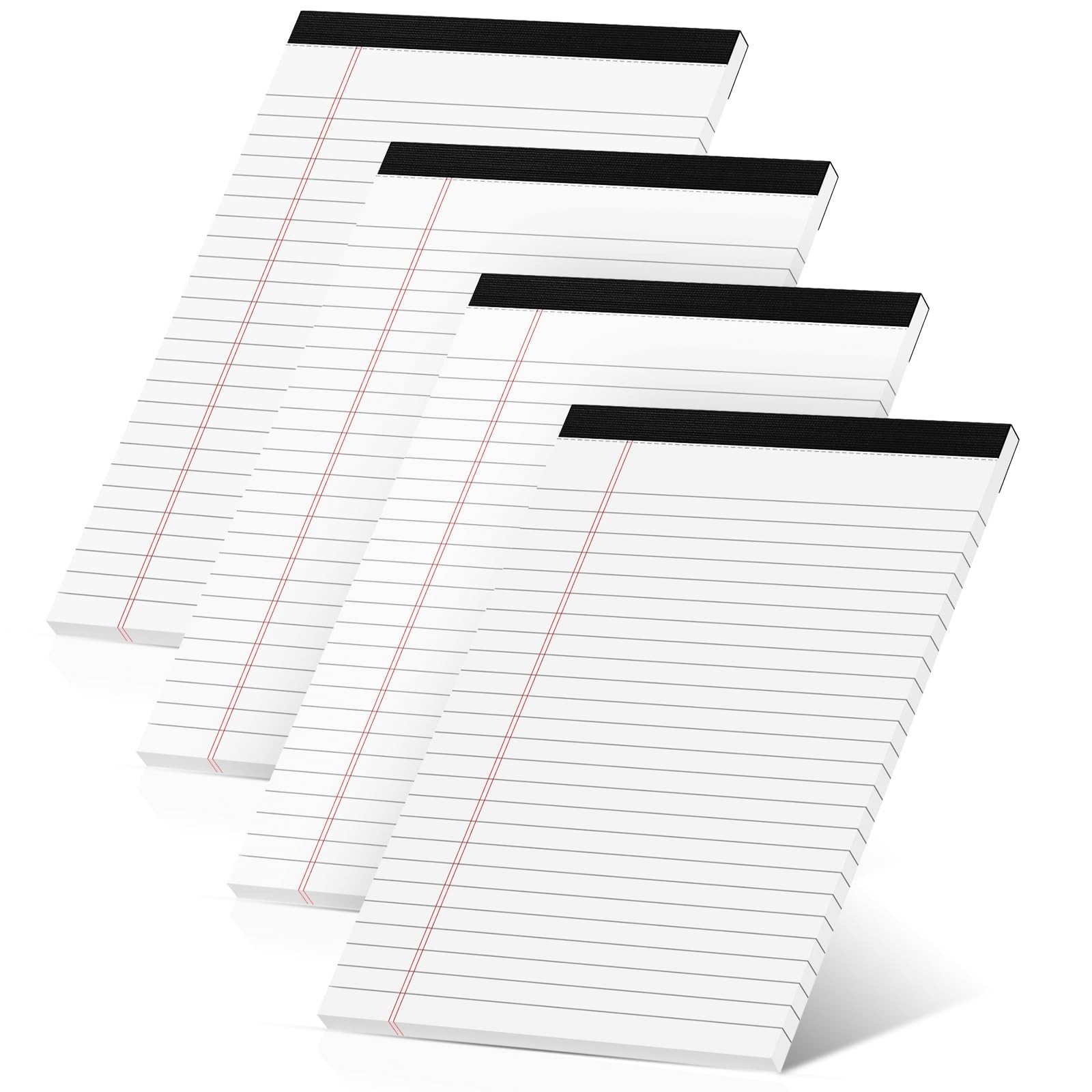 Legal Pads 5×8 Inch, 4 Pack, Narrow Ruled, 5×8 White Legal Pad, Mini Double-Side