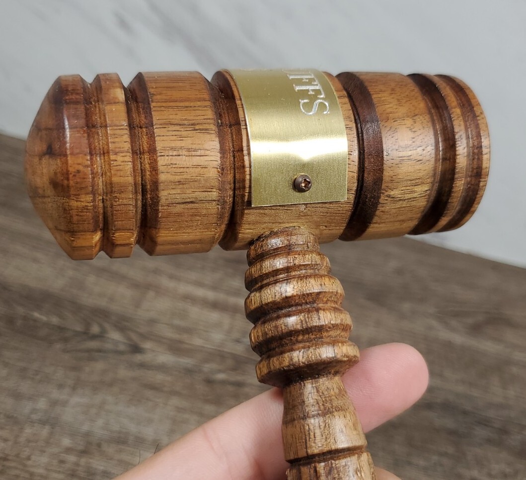 ☆Vintage☆ ~Wooden Gavel Courthouse Auctioneer Judge Kids Size 8″ Height~ ☆