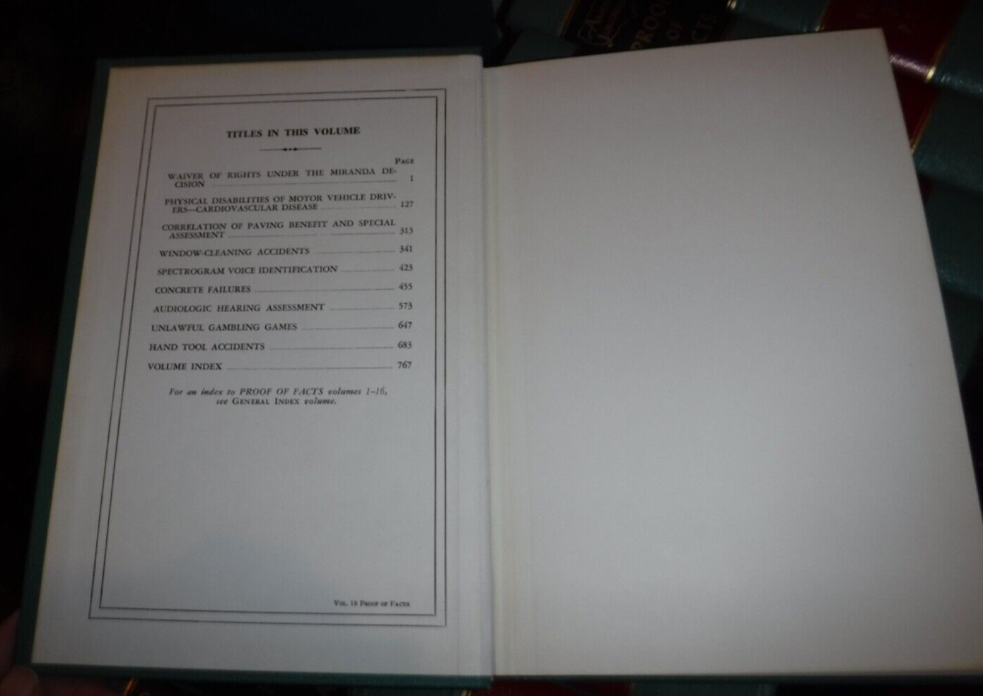 AMERICAN JURISPRUDENCE PROOF OF FACTS VOL 12 – 30 & INDEX : 20 LAW BOOKS