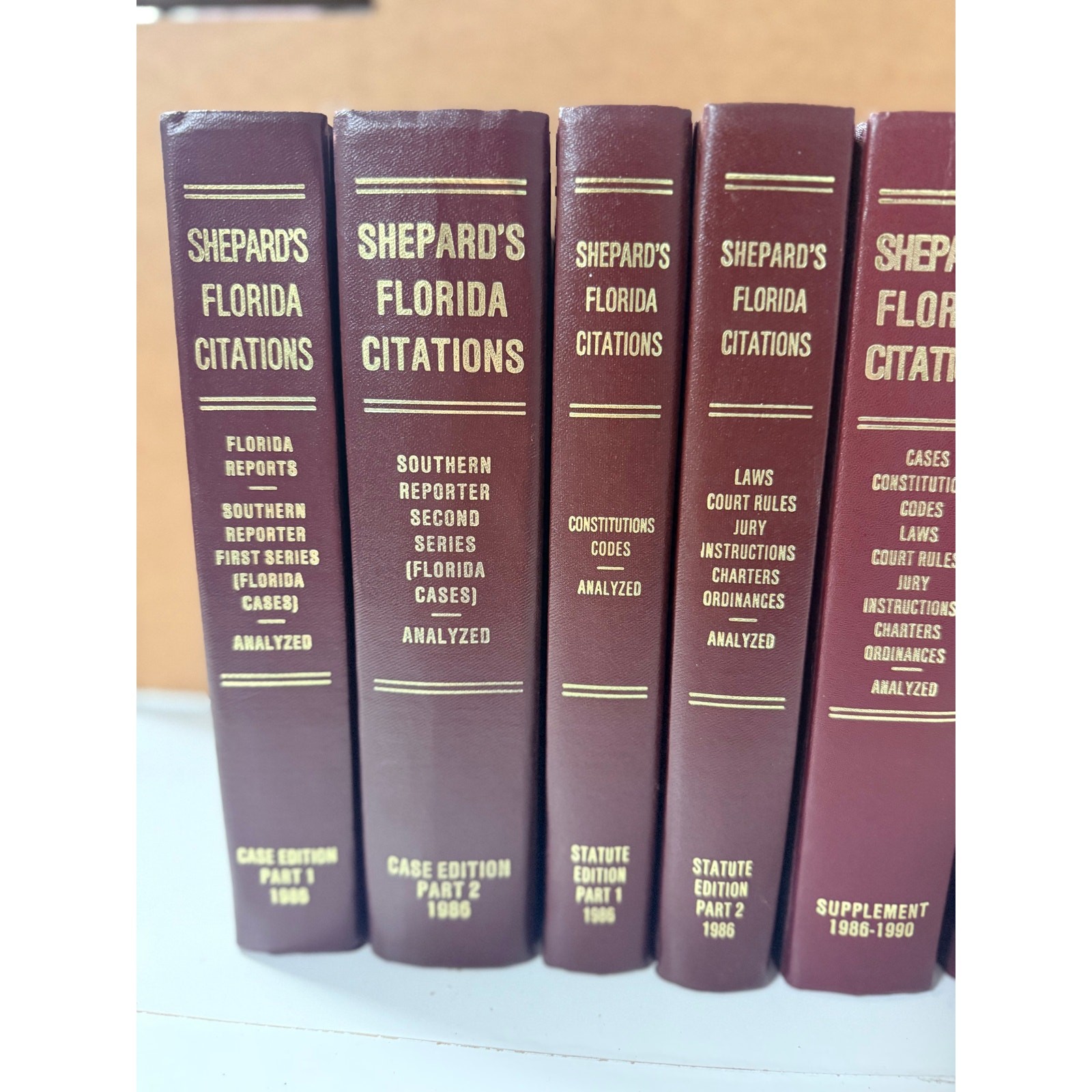 Shepard’s Florida Citations & Case Names Set 1986–1990 Law Books