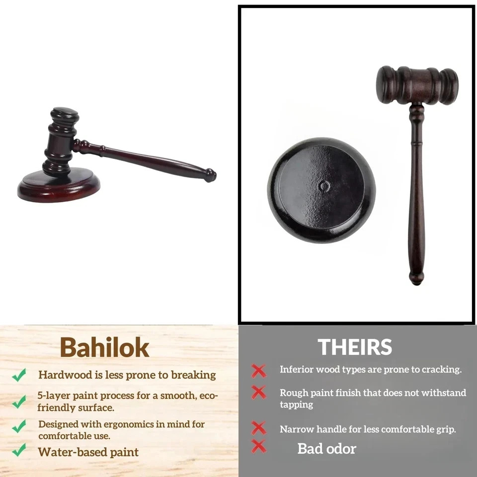 Gavel and Sound Block Set for Lawyers, Judges, and Chairmen of The Board – Pe…