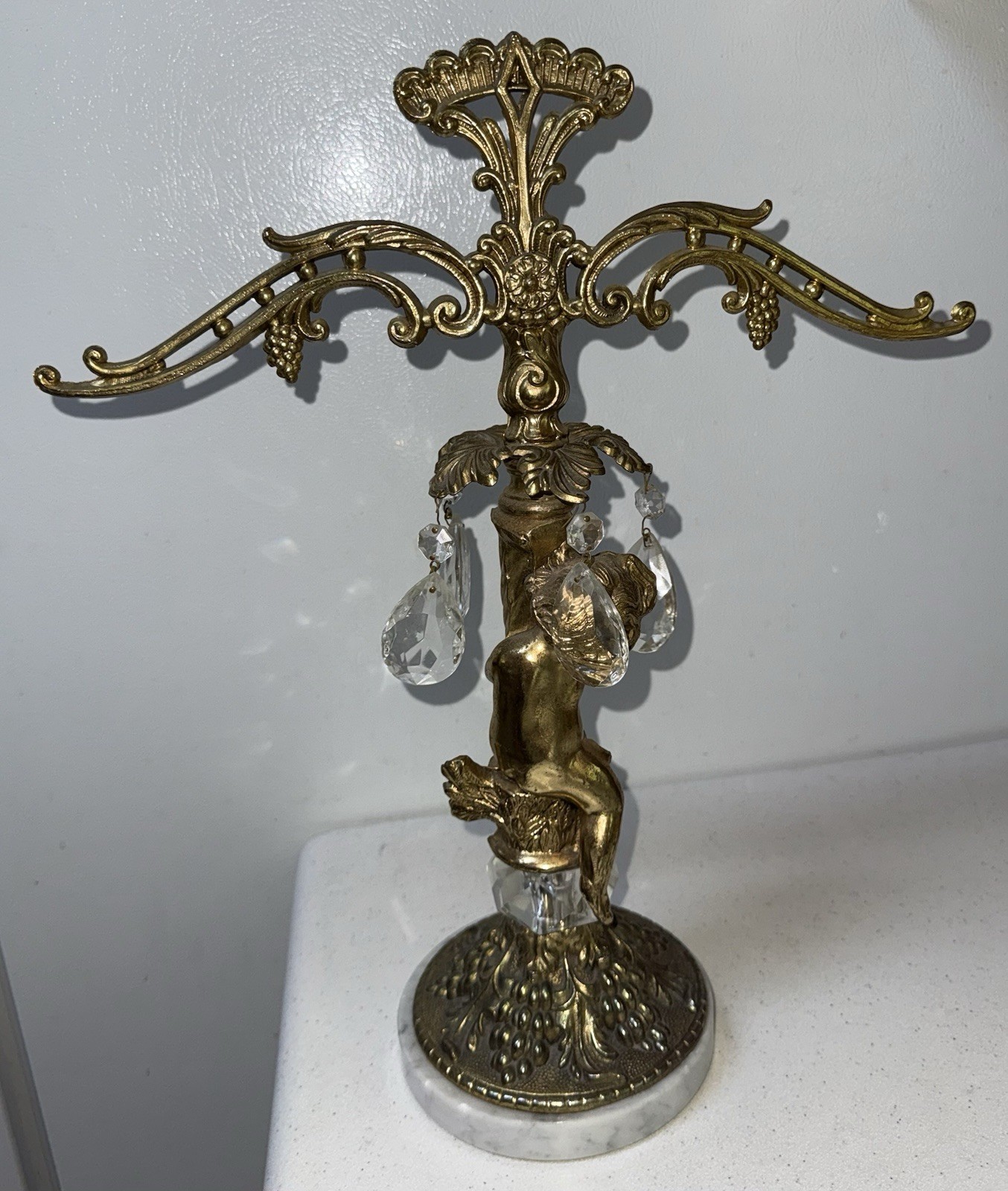 Vintage Cast Metal 16” Arms Of Justice Scale Ornate Gold