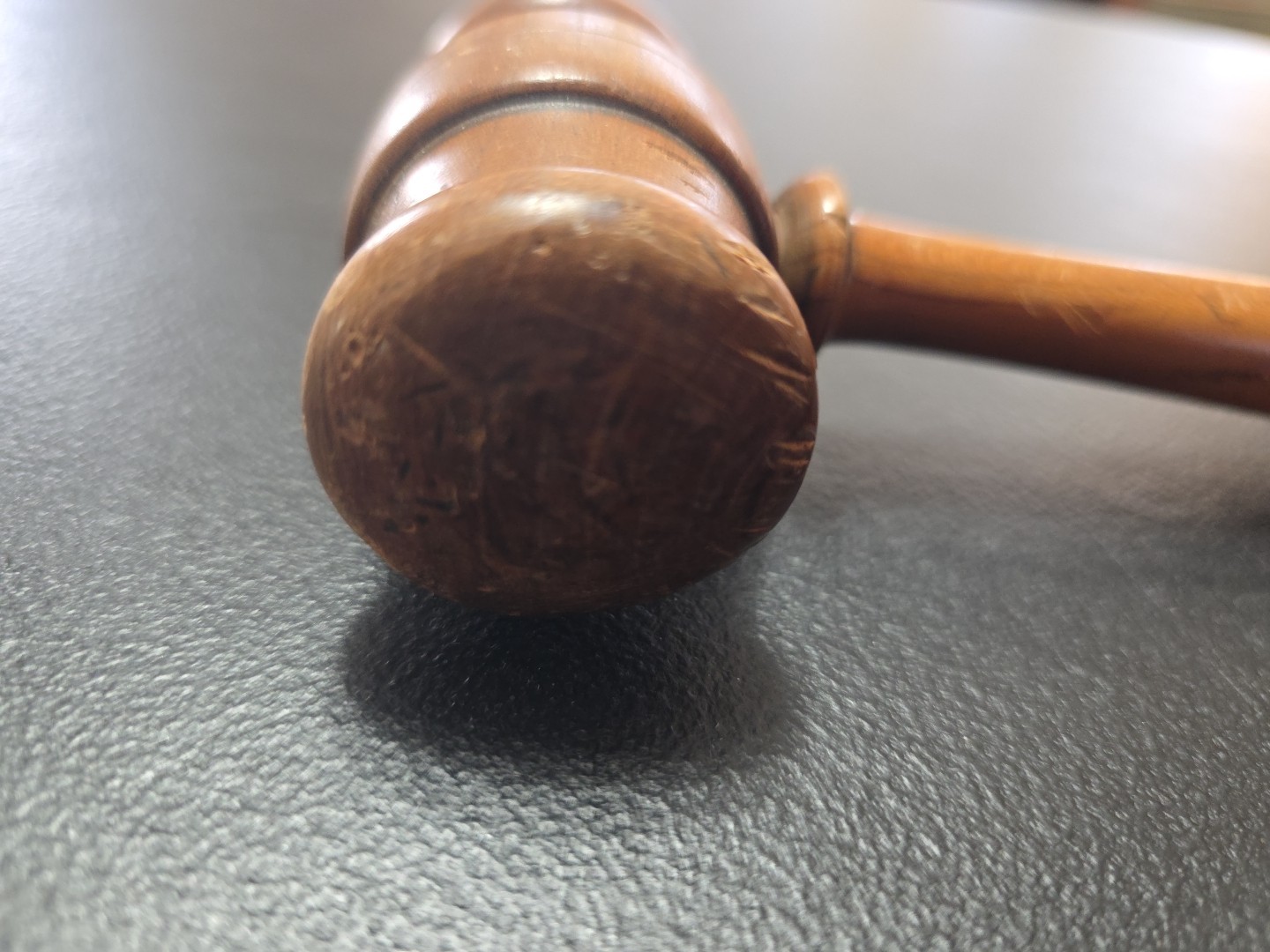 Vintage Wooden Gavel Circular Grooving, 11″ Long