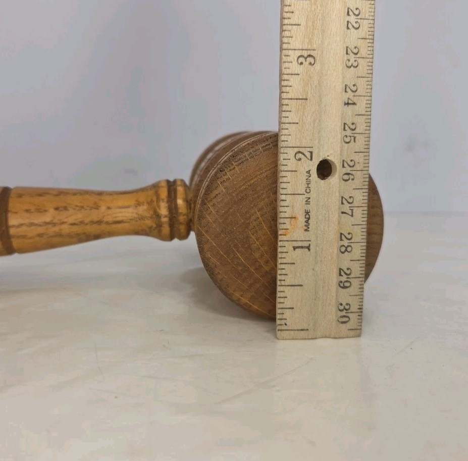 Vintage Wooden Gavel Judge Auctioneer Mallet Collectibl Solid Oak Comfort Handle