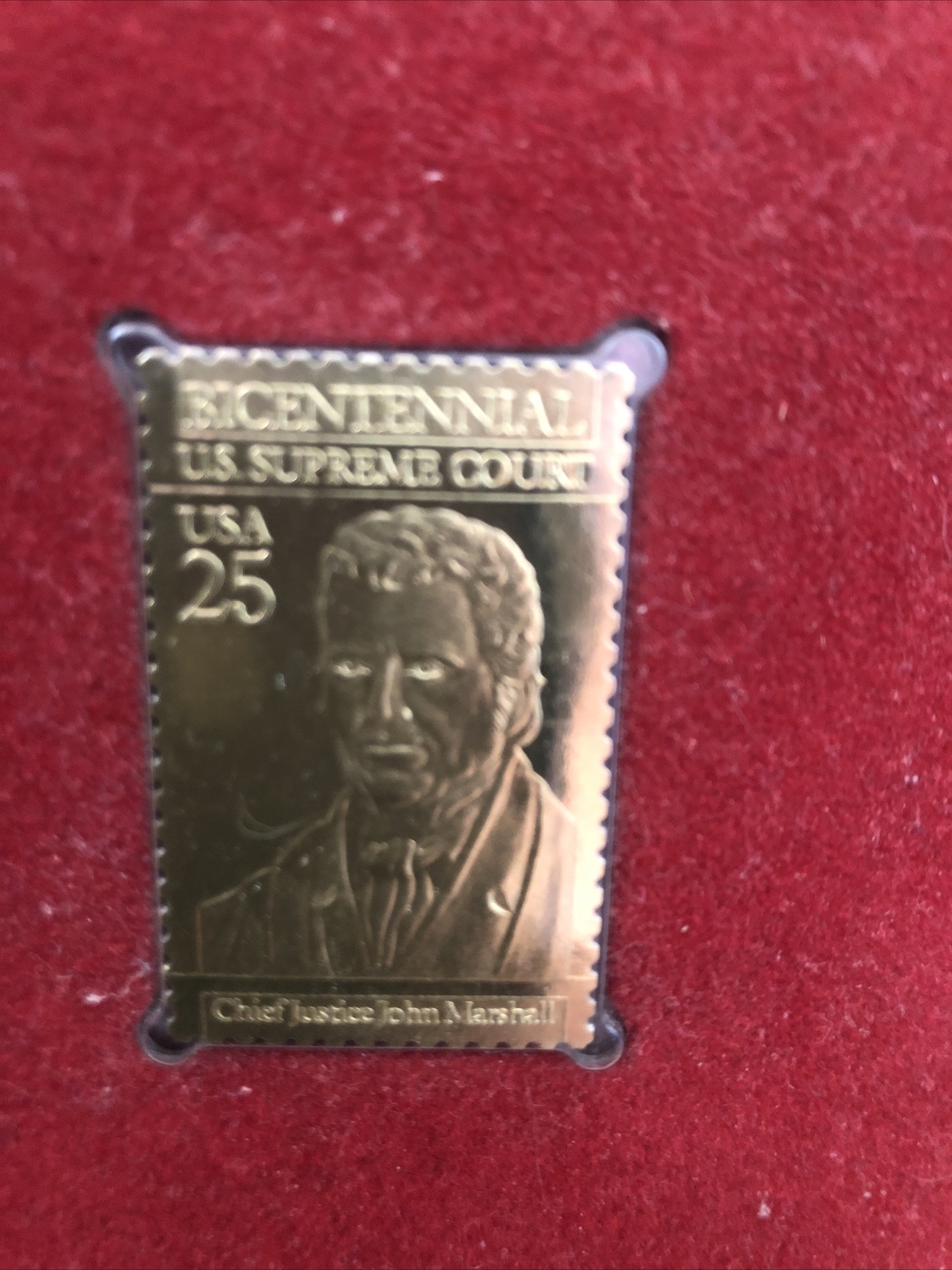 23K Gold Stamp Bicentennial U.S. Supreme Court Justice John Marshall Stamp