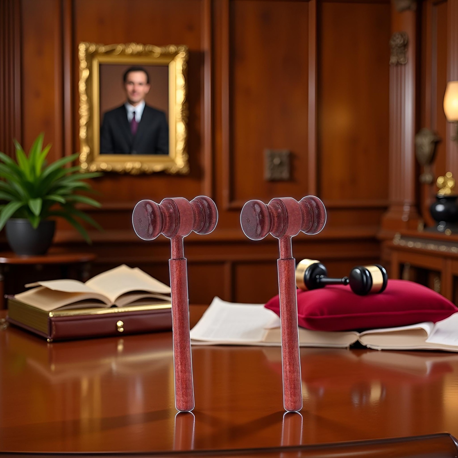 2pcs Brown Wood Judge Gavels,Auction Court Gavels,Wooden Judge Hammers,Wood H…