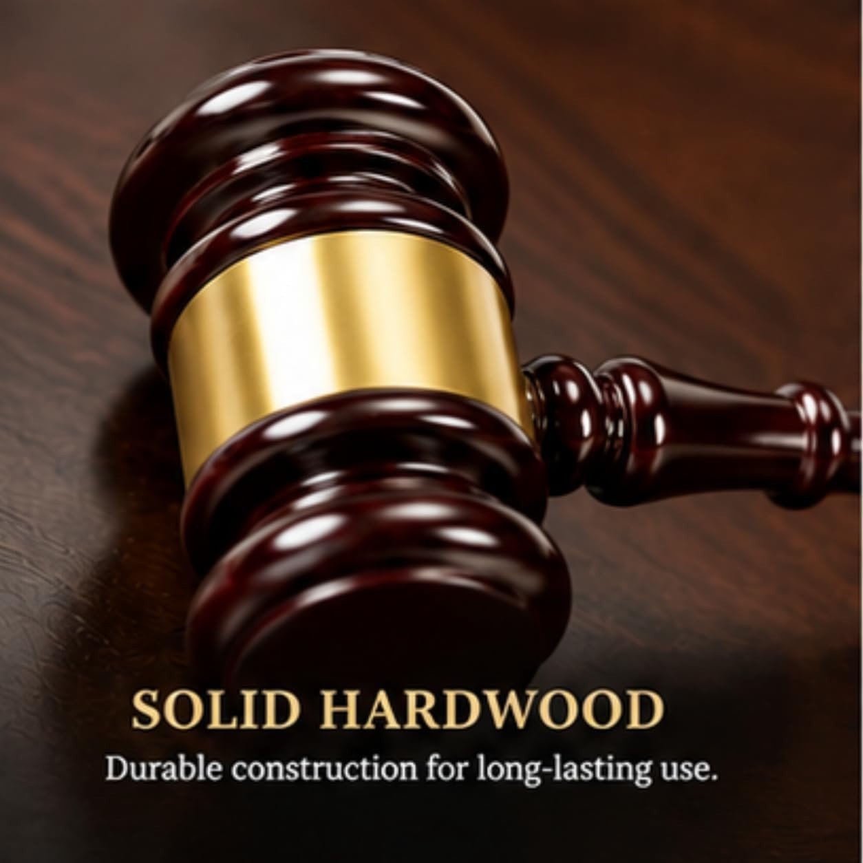Crafted Hardwood Gavel and Sound Block – Exquisite Desk Accessory for Executives