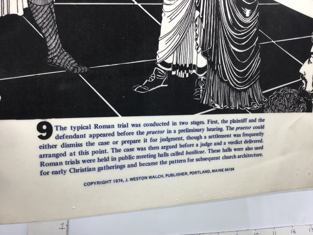 Original 1974 ORIGINS OF LAW Poster – ROME praetor & basilicae- J Weston Walch