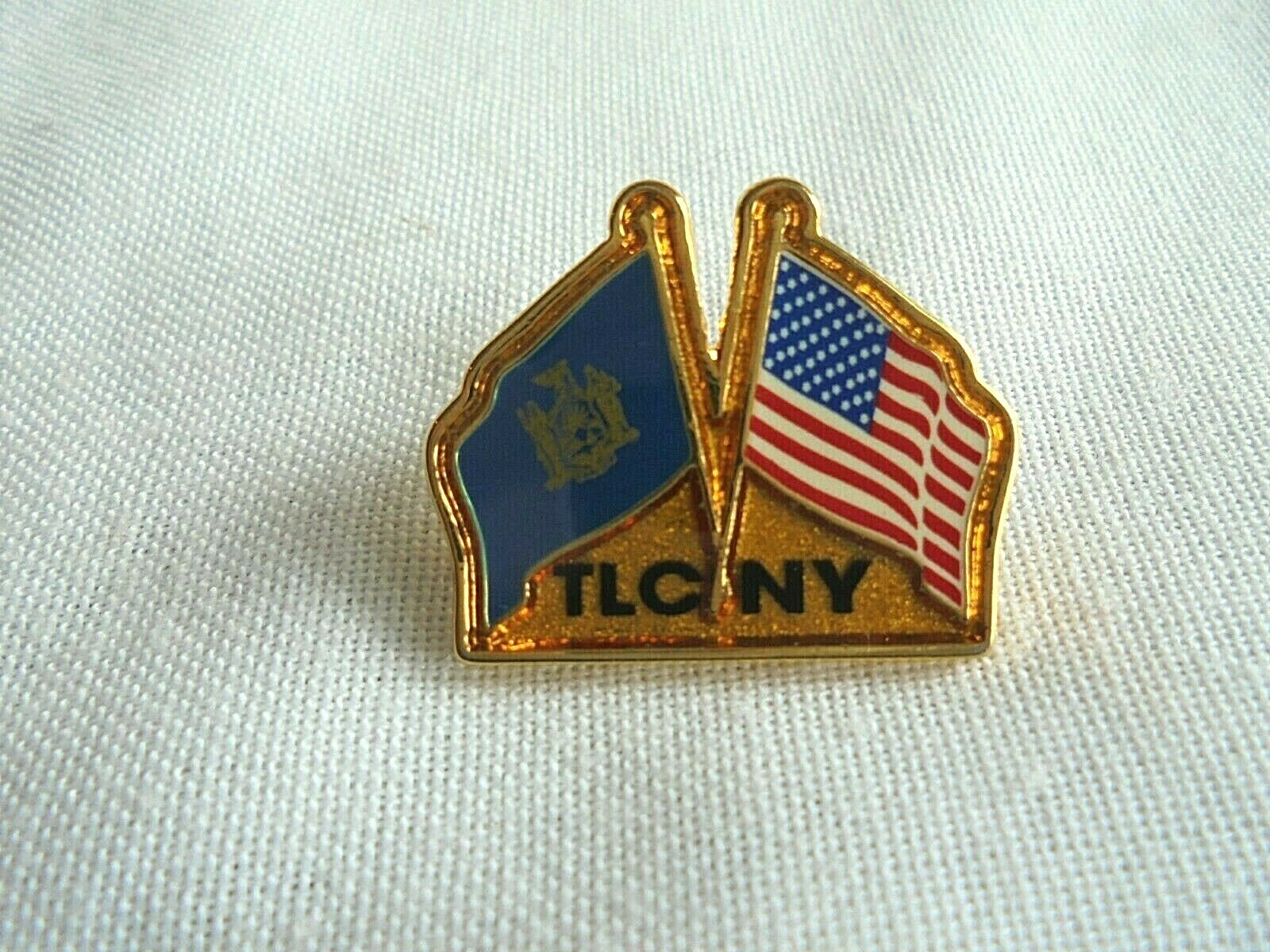 Vintage TLC NY New York State Trial Lawyers Association Patriotic Flags Pin