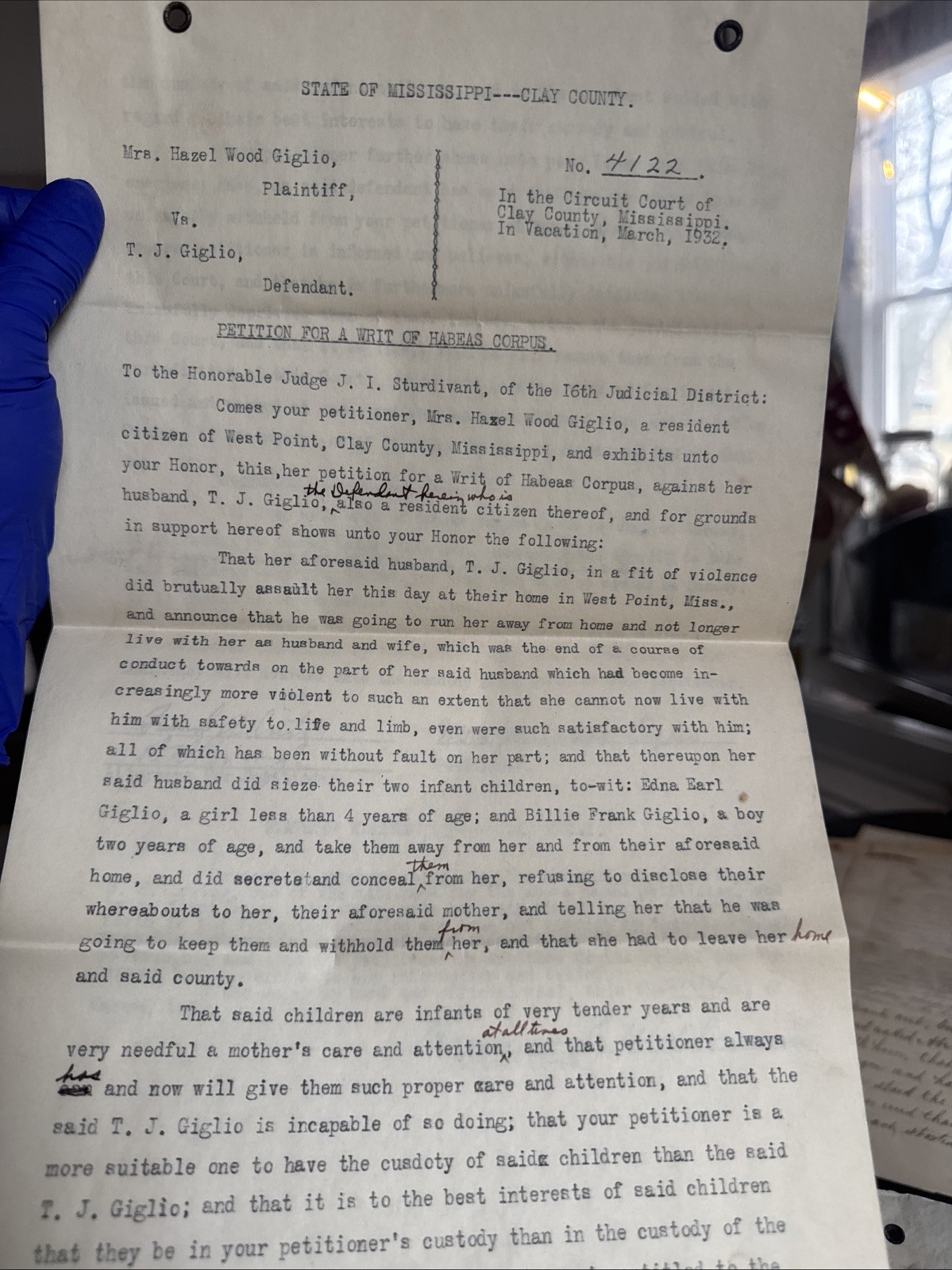 1932 Mississippi Habeas Corpus | Mother Seeks Children After Violent Assault