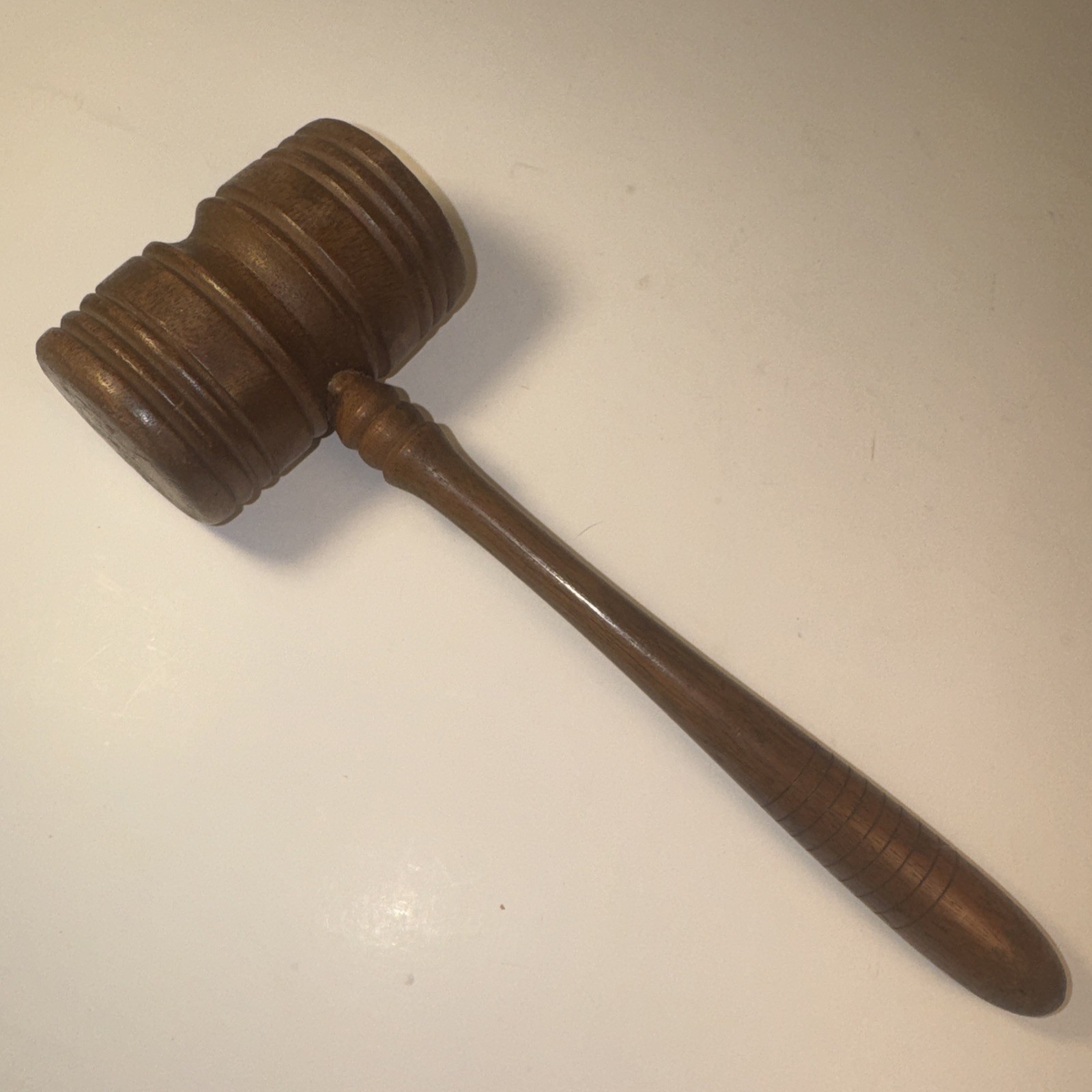 Vintage Wood Gavel 9 Inch Long Fraternal Judge Lawyer Auctioneer USA