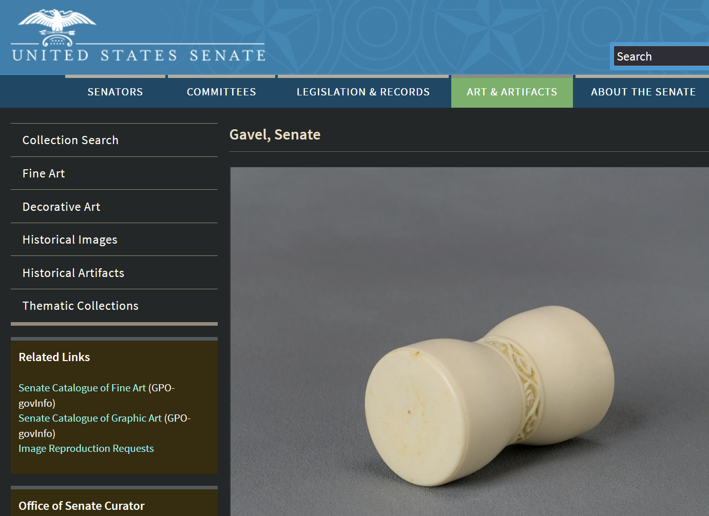 United States Senate gavel – heavy hand-shaped replica – exact size and weight