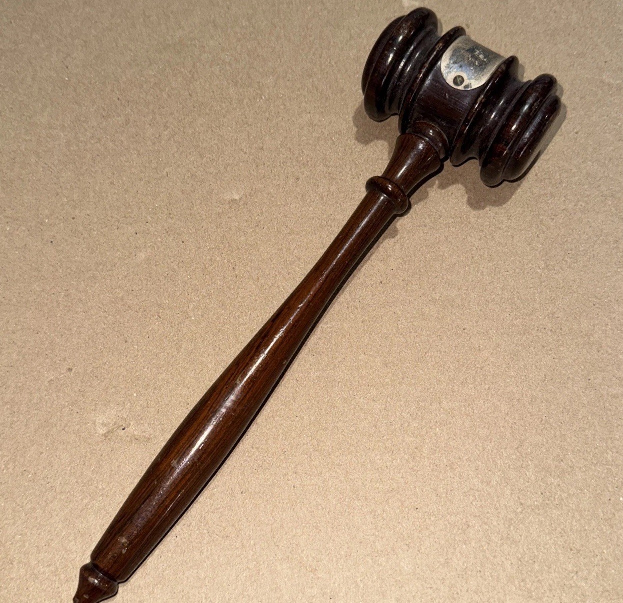 Judge Gaval Wooden With Metal Engraving 1961 10” Mallet