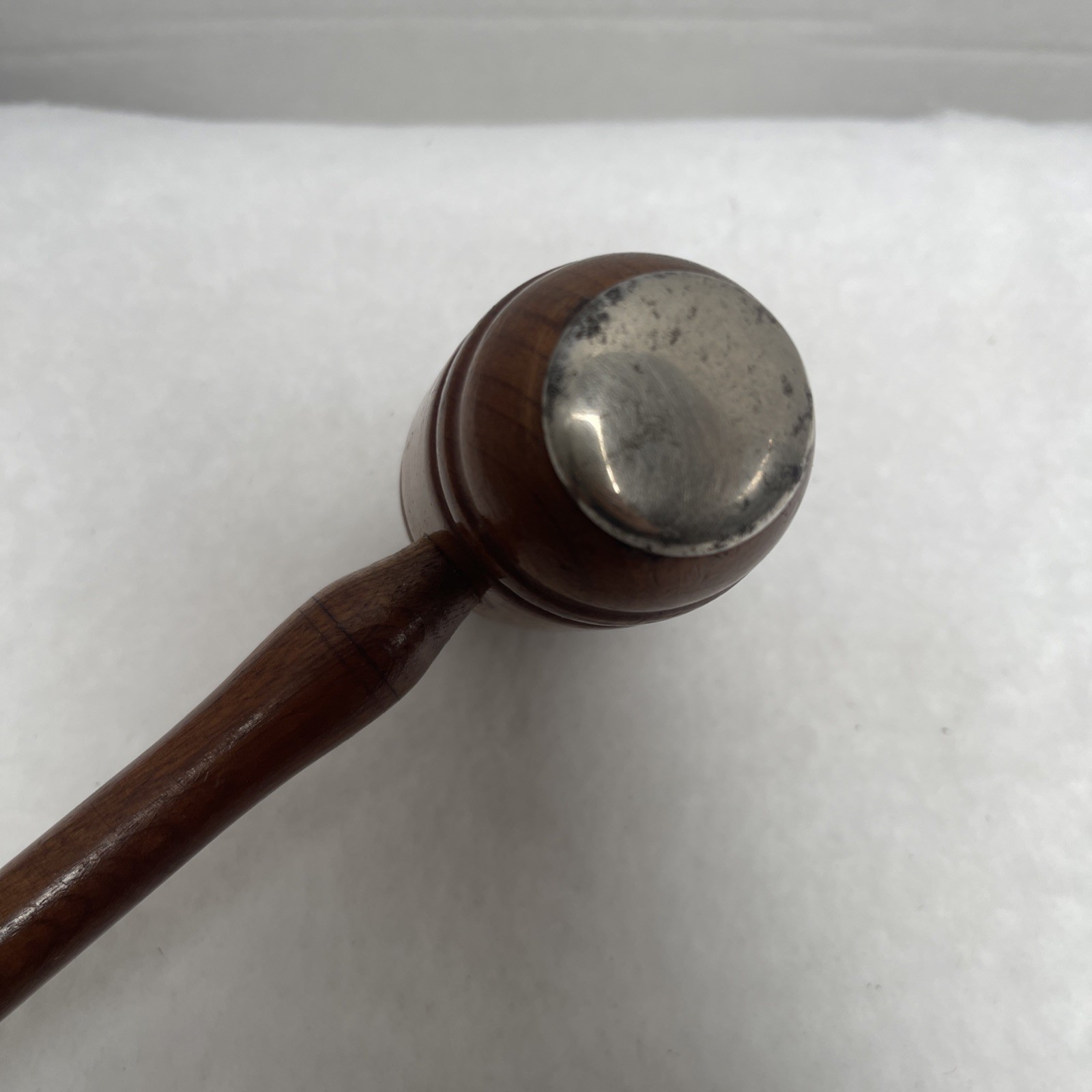 Vintage Judge/Auctioneer Gavel With Metal Strike Plates