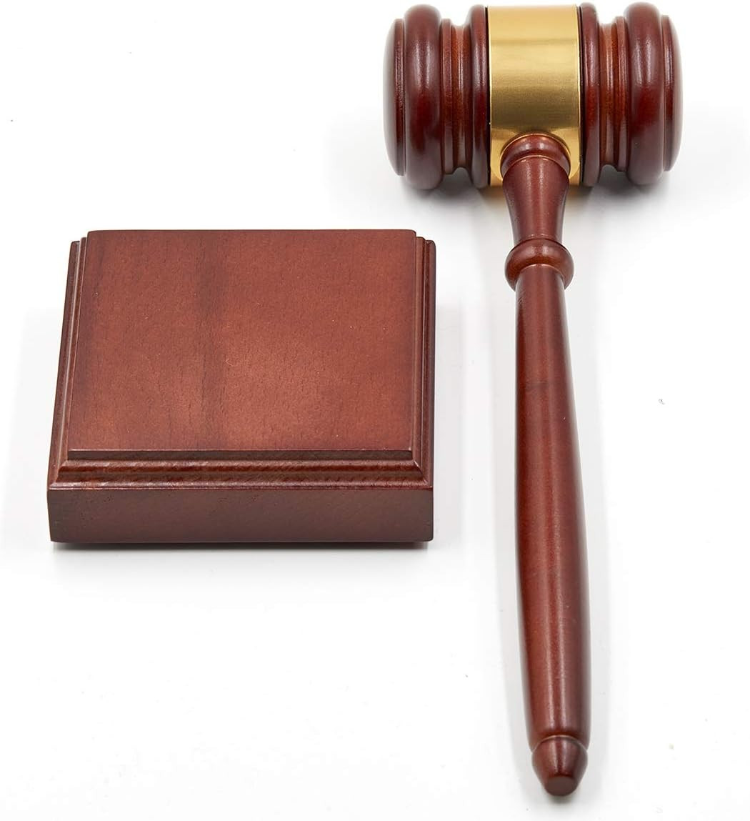 Wooden Gavel and Sound Block for Judge Lawyer Auction