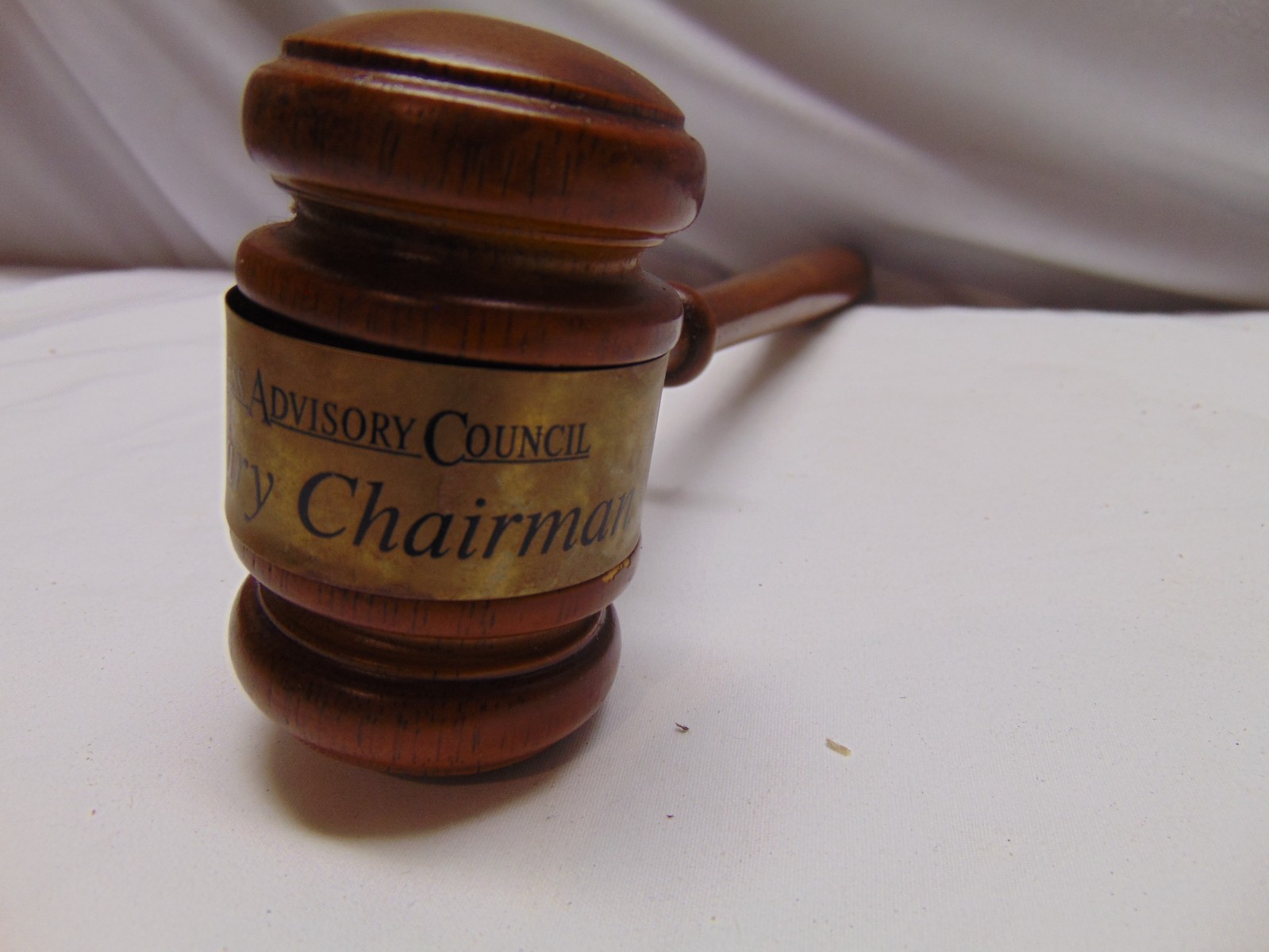 vintage Wooden Gavel Business Advisory Council Honorary Chairman 10″ long
