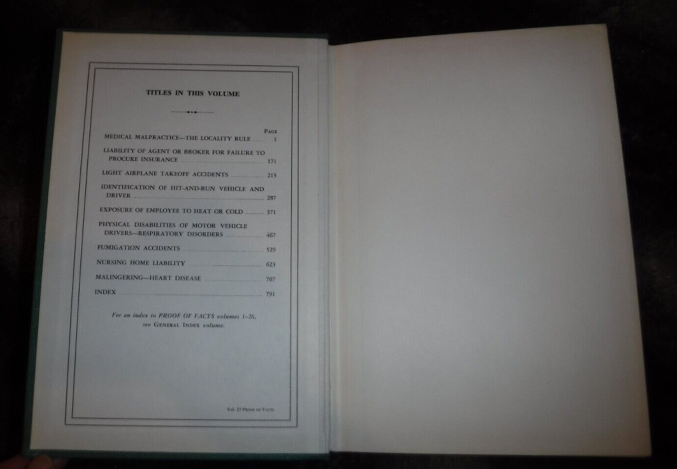 AMERICAN JURISPRUDENCE PROOF OF FACTS VOL 12 – 30 & INDEX : 20 LAW BOOKS