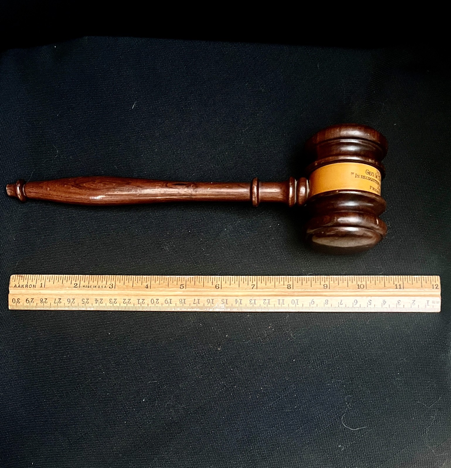 Cool 1943 Presentation, Ceremonial Bakelite & Wood Gavel, Ace Club, Fresno, Ca.