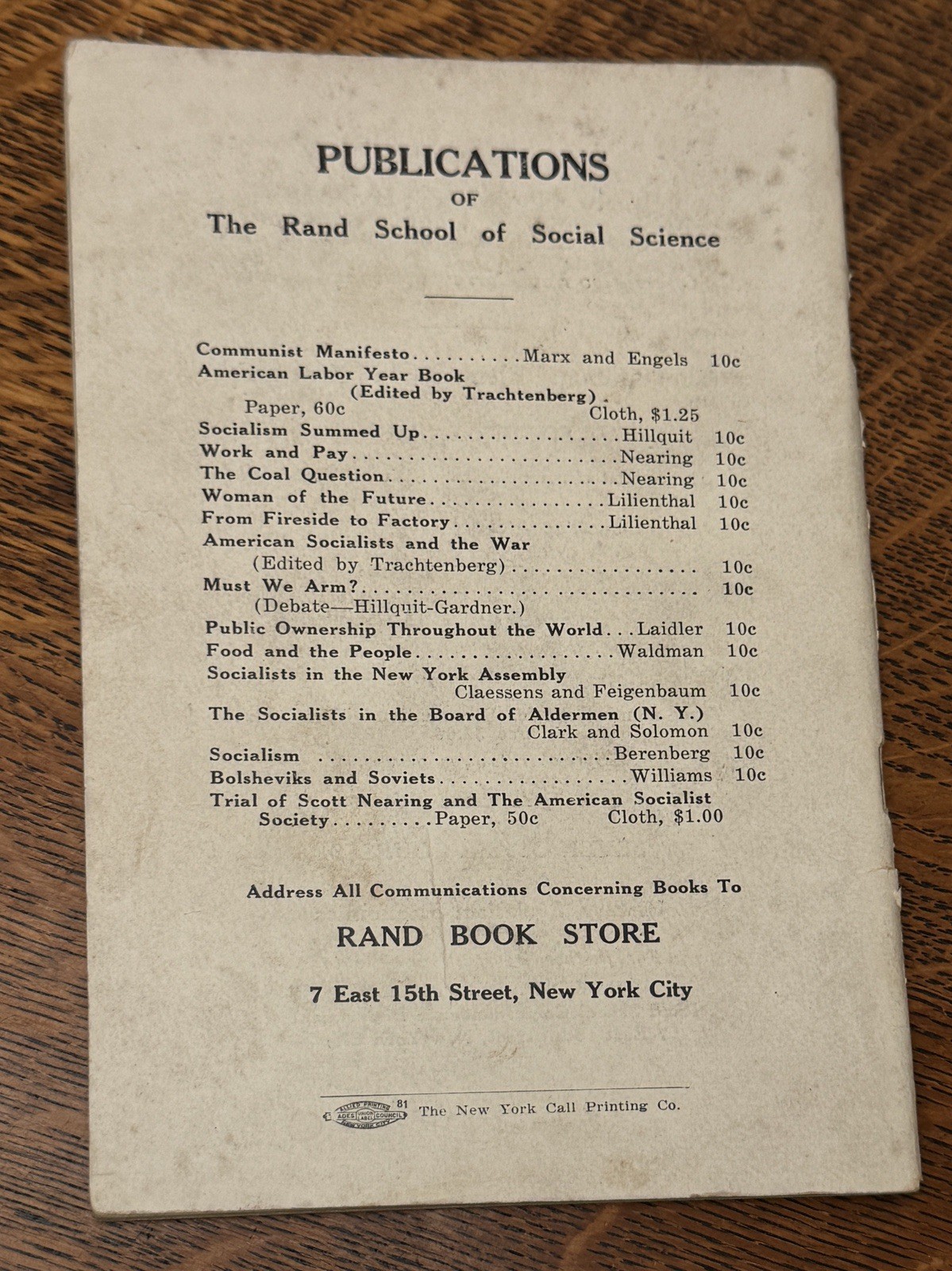 VTG Debs Decision Scott Nearring 1918 Marxist Communist