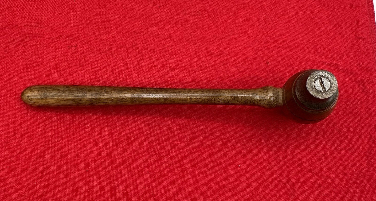 Vintage Wooden Gavel Hammer W/ Metal Ends Auctioneer 8.75”