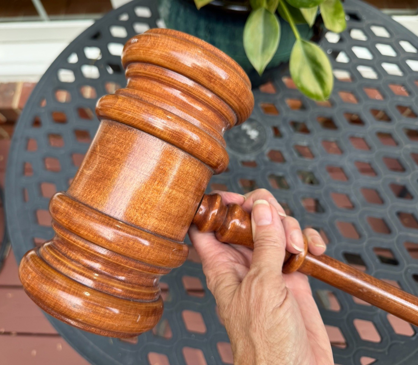 Vintage The Gavel Co Oversized Giant Gavel Solid Wood, Trophy Award, 2 Feet Long