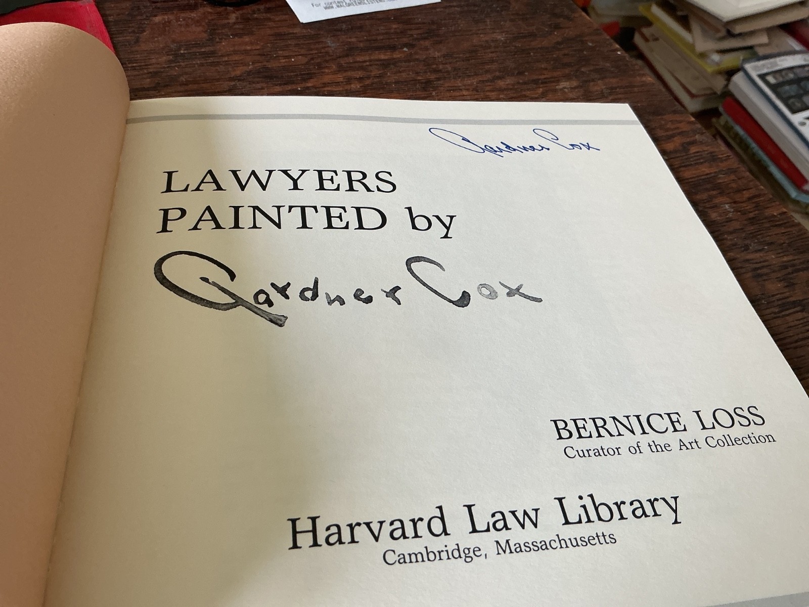 Lawyers Painted by Gardner Cox, Signed by Cox, Laid-in Portrait Louis Loss