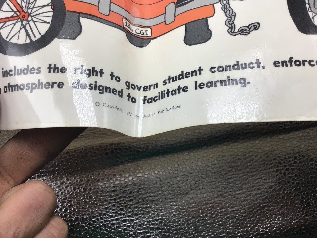 Original LAW Poster 1977 justice publications — SCHOOL LAW —