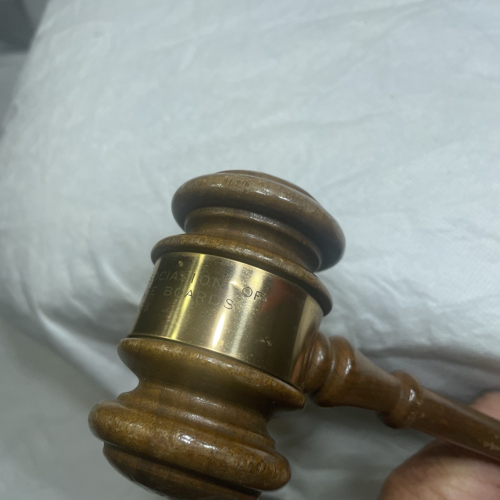 Rare Wood Gavel National Real Estate Board 1968 Brass 1.75″ Diameter 10″ Long