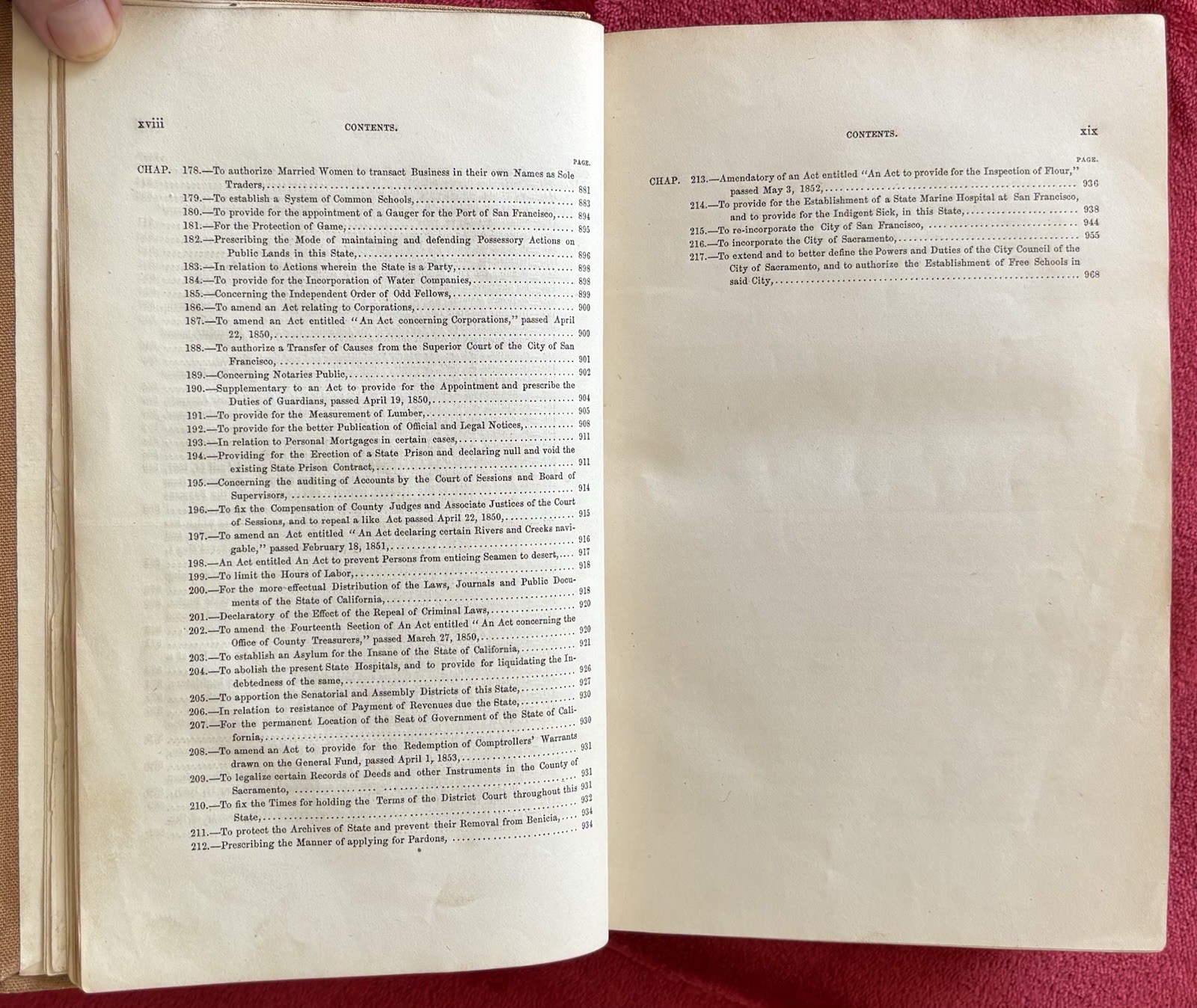 1850s COMPILED LAWS OF CALIFORNIA PASSED IN LEGISLATURE SESSIONS – RARE EDITION