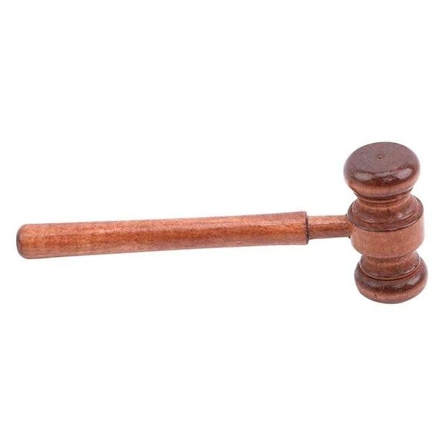 Brown Handmade Wooden Gavel, Vintage Judge Gavel, Auction Gavels, Props and Clot