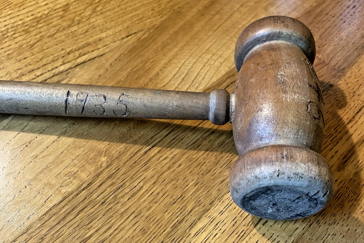 Rare Vintage Gavel. 1935 Moline Post 246 Written on Gavel. About 9.5″