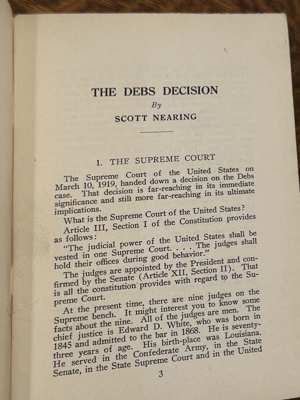 VTG Debs Decision Scott Nearring 1918 Marxist Communist