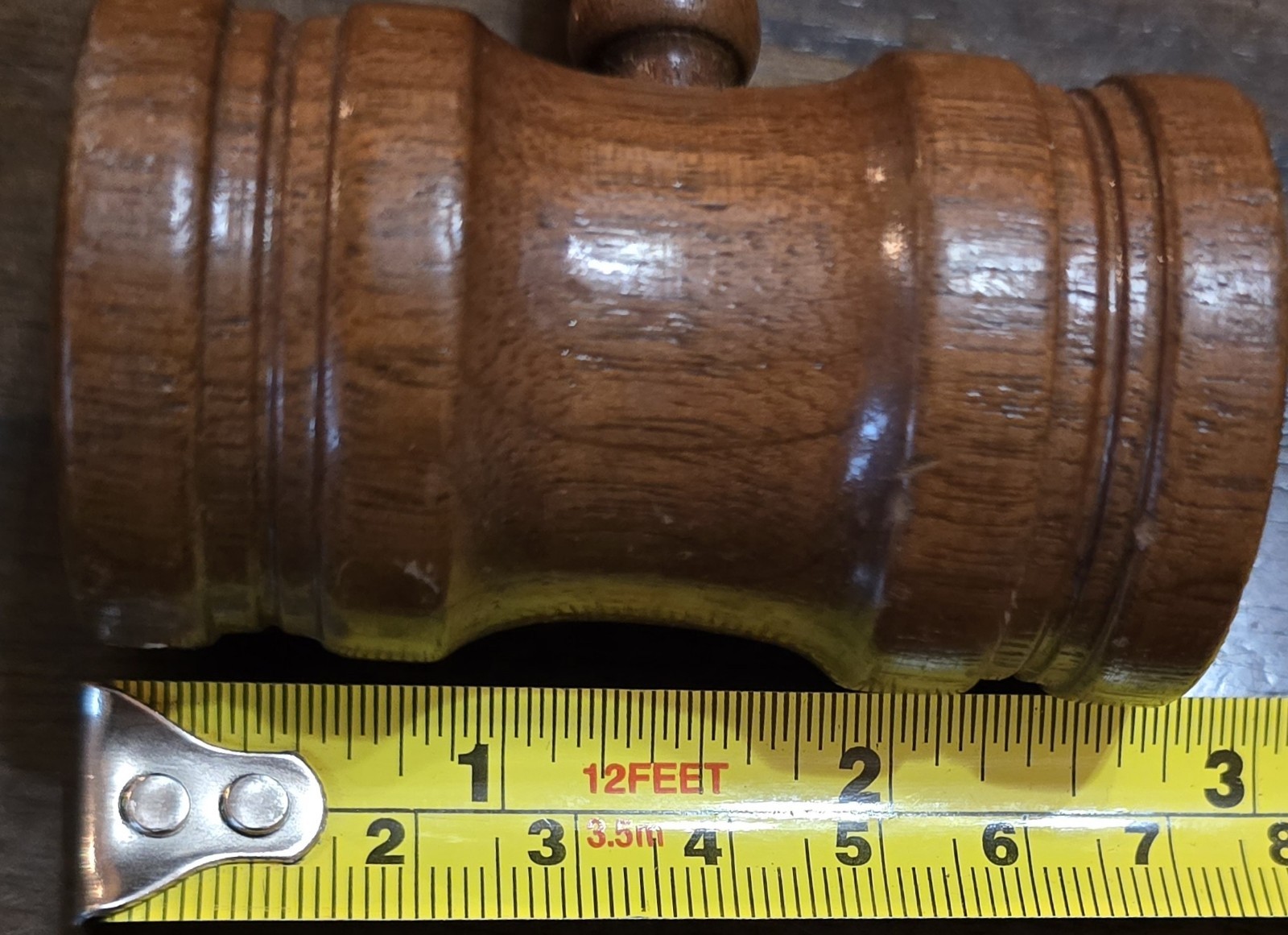 Vintage 7.5″ Inch Wooden Gavel 3.25″ Long.. 1.5″ Round Piston Head Wood Hammer