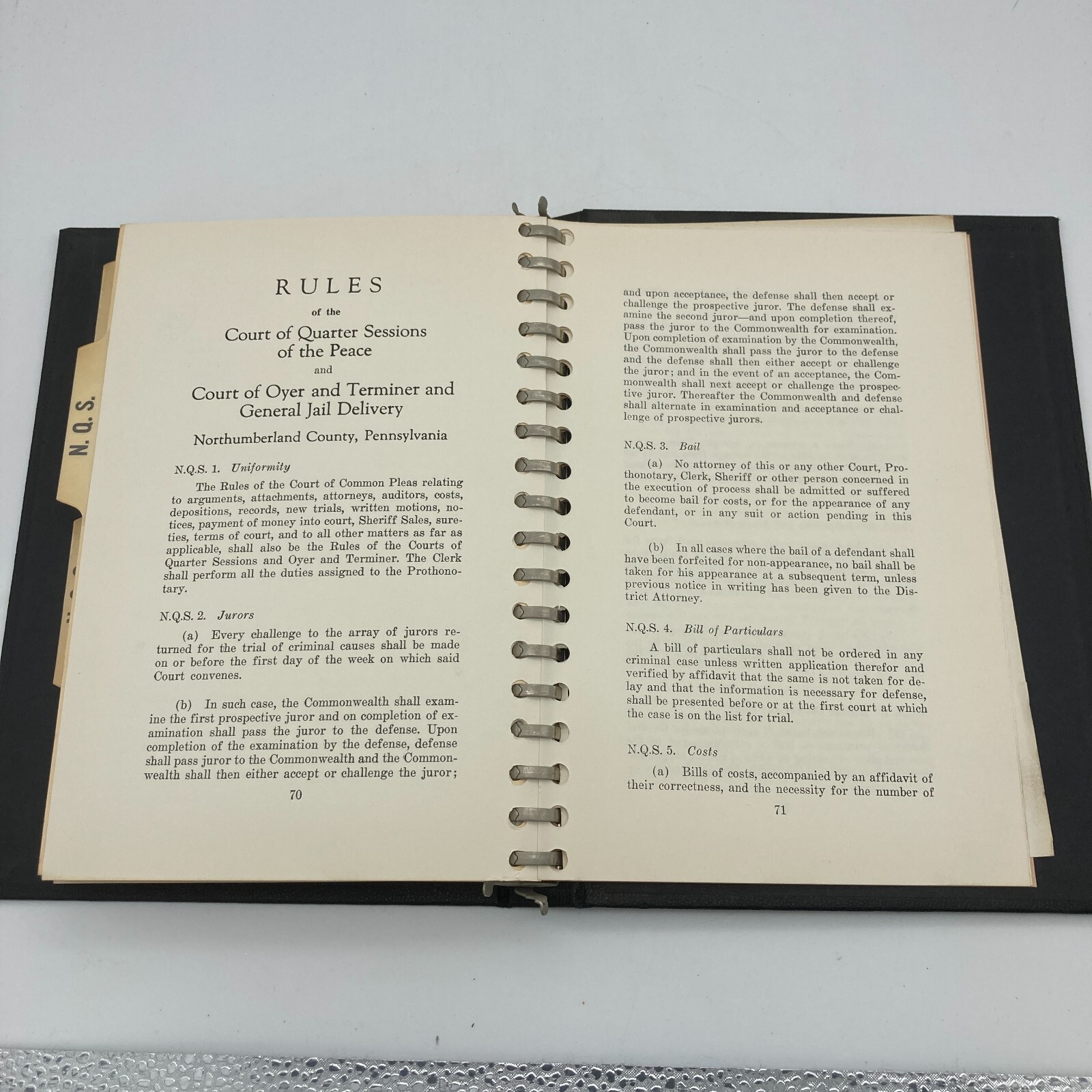 Rules Of Court Northumberland County Pennsylvania 1962 PA Law Book Orphans +More