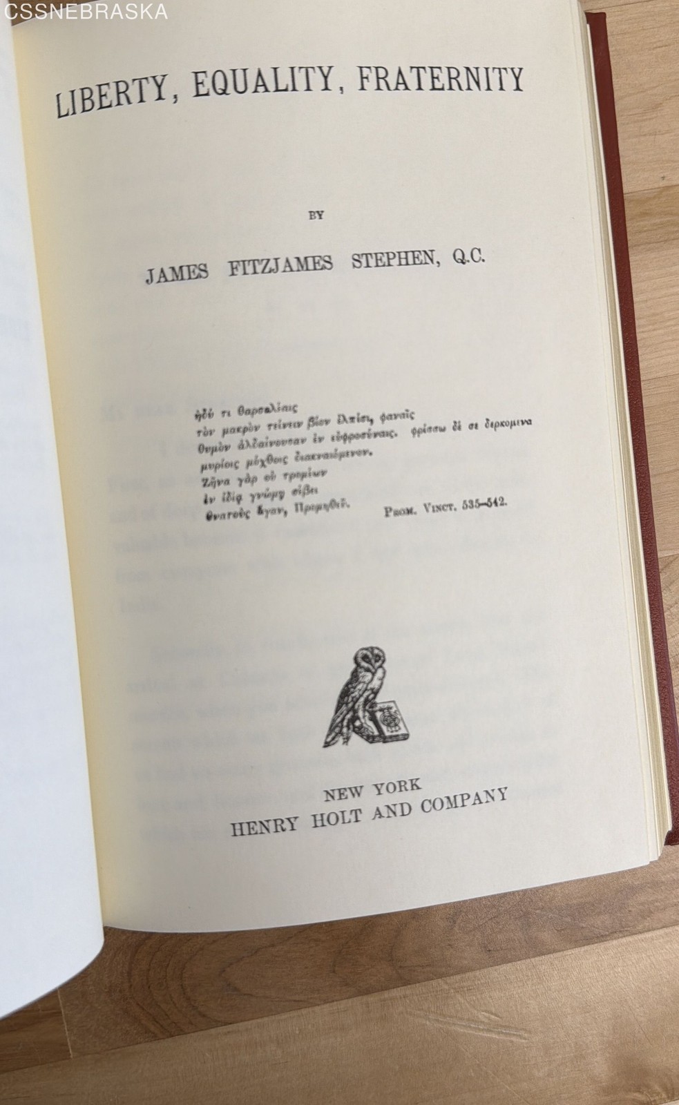 James Fitzjames Stephen Liberty Equality Fraternity Leather Palladium Press 2008