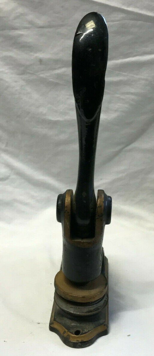 Vtg Notary Stamp Cast Iron Star Design Ornate Black Gold Press