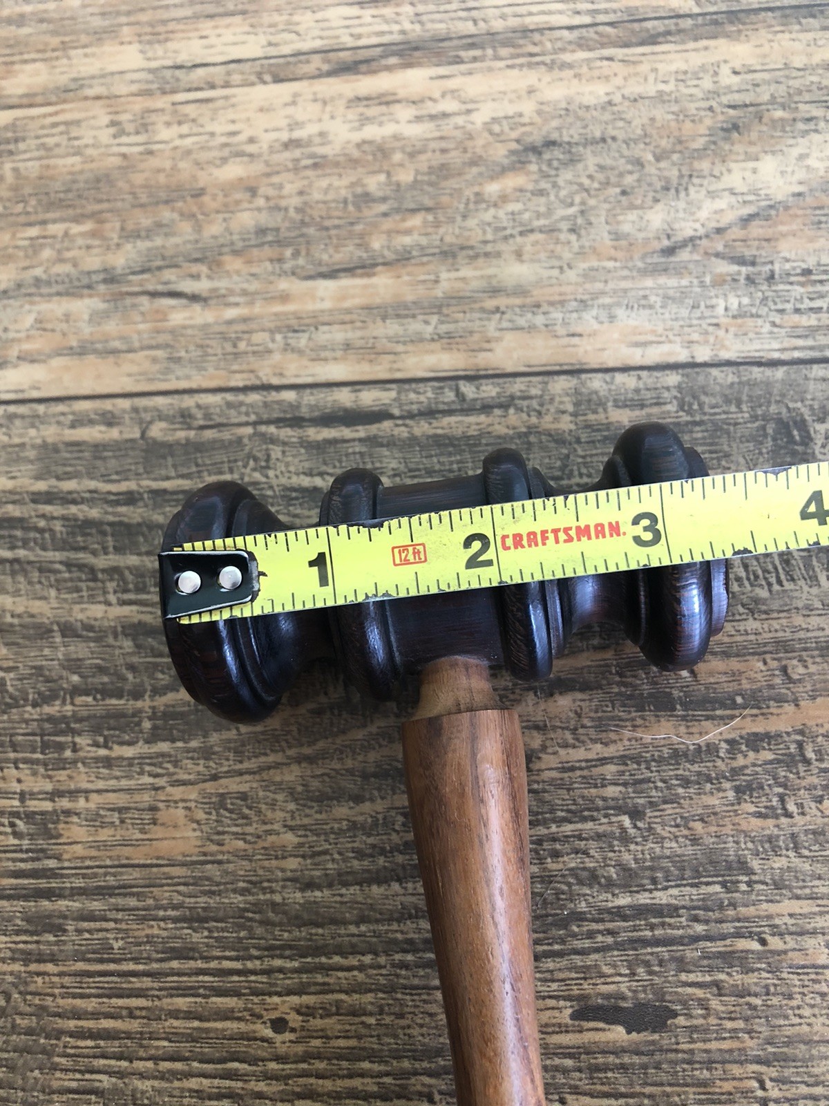 Vintage Wooden Gavel For Judge Auctioneer Lawyer Court Brown Wood 10” Long