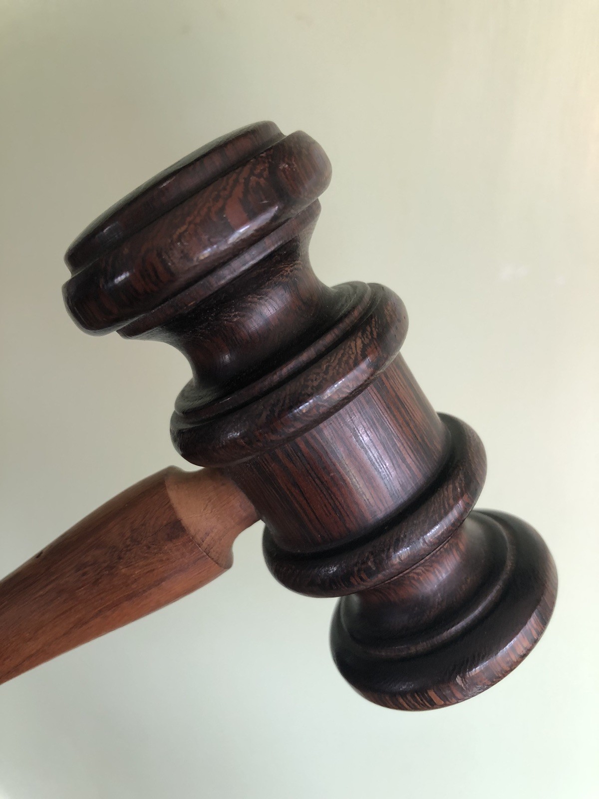 Vintage Wooden Gavel For Judge Auctioneer Lawyer Court Brown Wood 10” Long