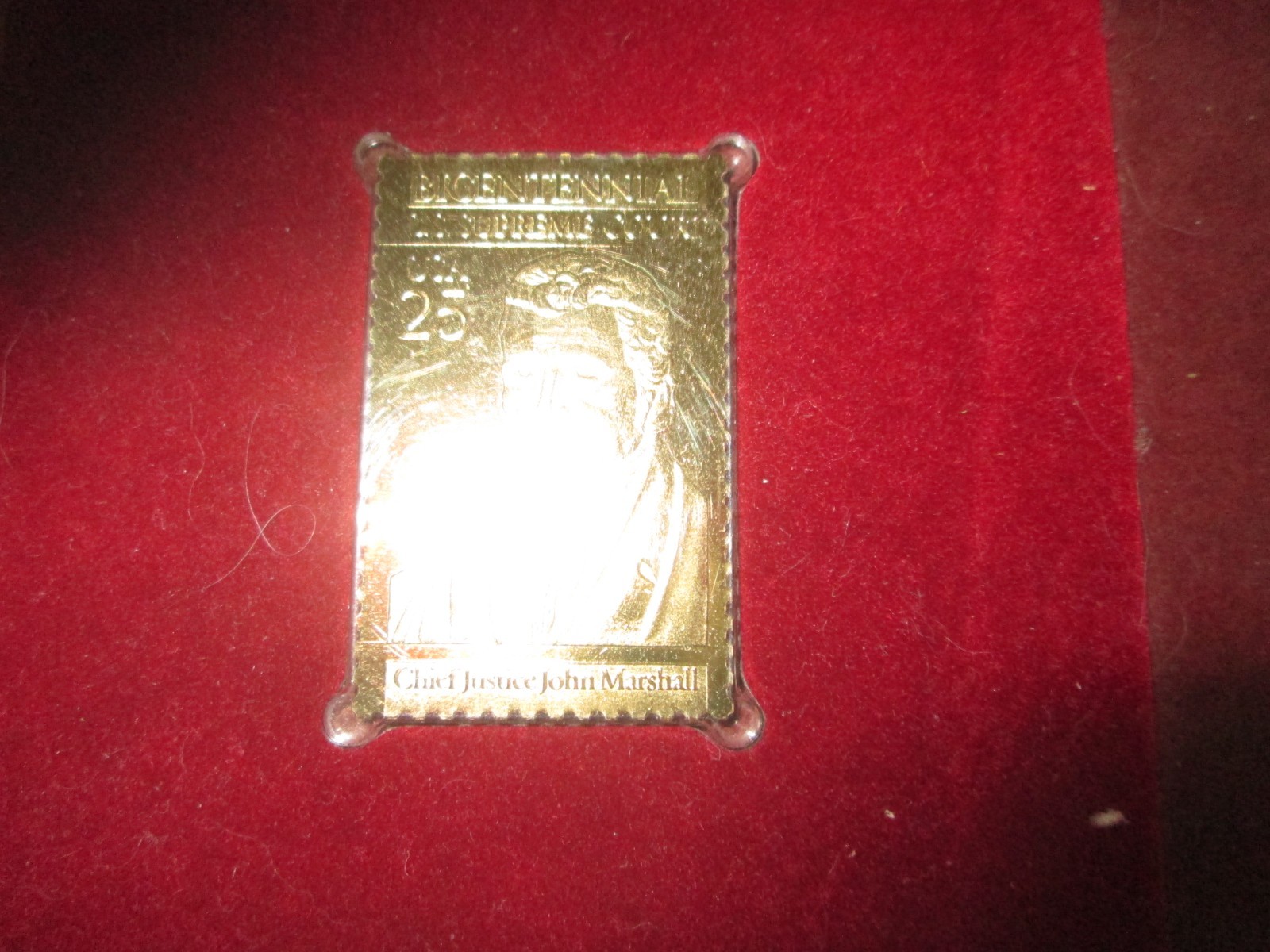 BiCentennial US Supreme Court 25 Cent Gold Tone Stamp John Marshall