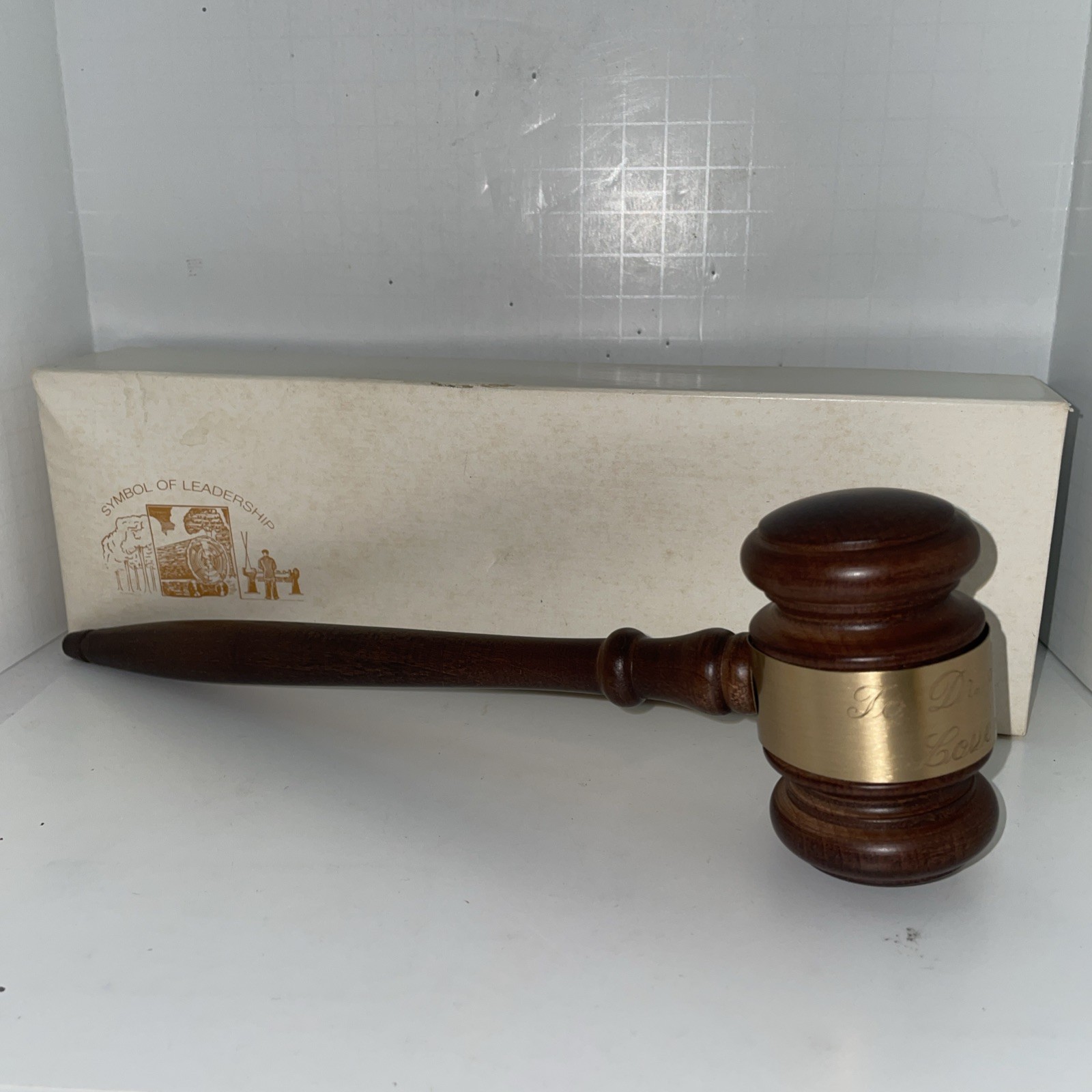 Customized Vintage Gavel made from Walnut & Brass metal Band
