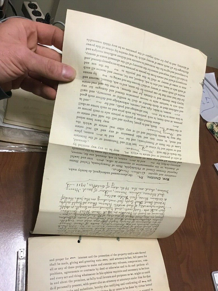 Original document: 1911 german & american WILL