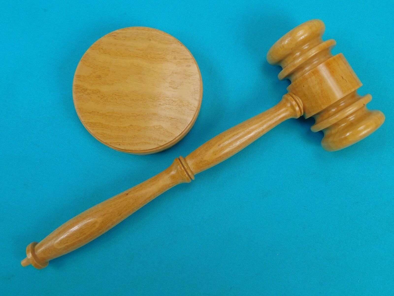 Custom Made William F Bremer Golden Rain Koelreuteria Judge Gavel w/ Stand