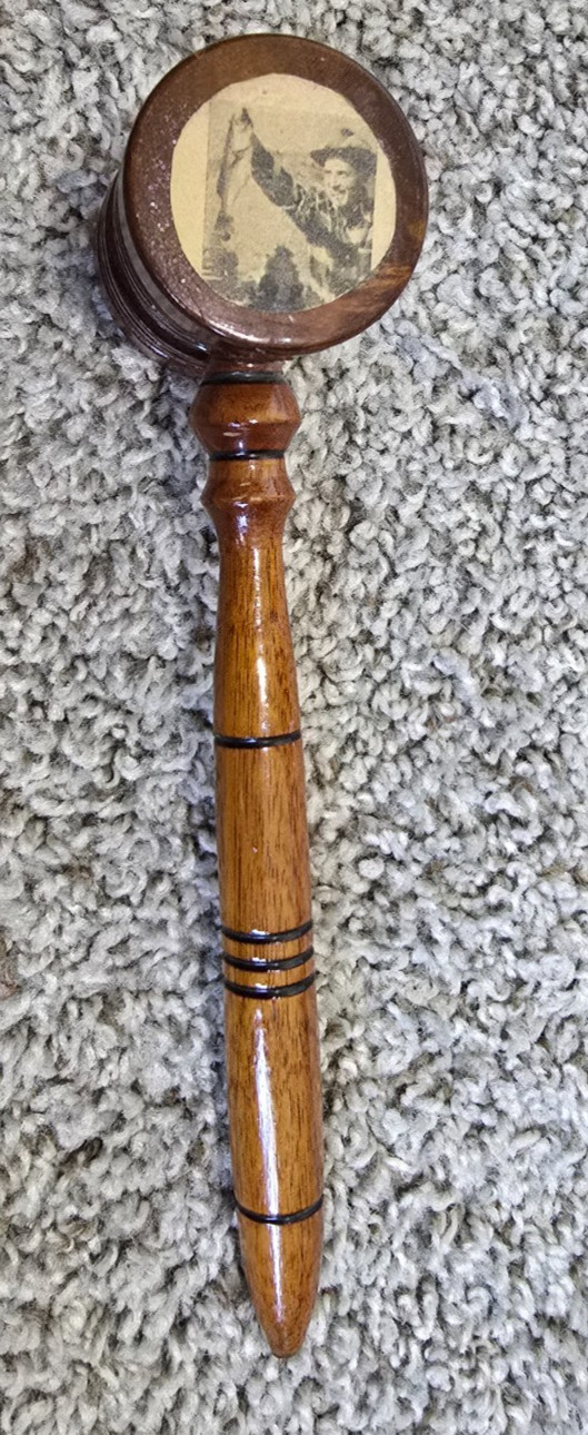 Old Vintage 1958 President Sportsman Club Wood Gavel from Blasier’s Hobby Shop