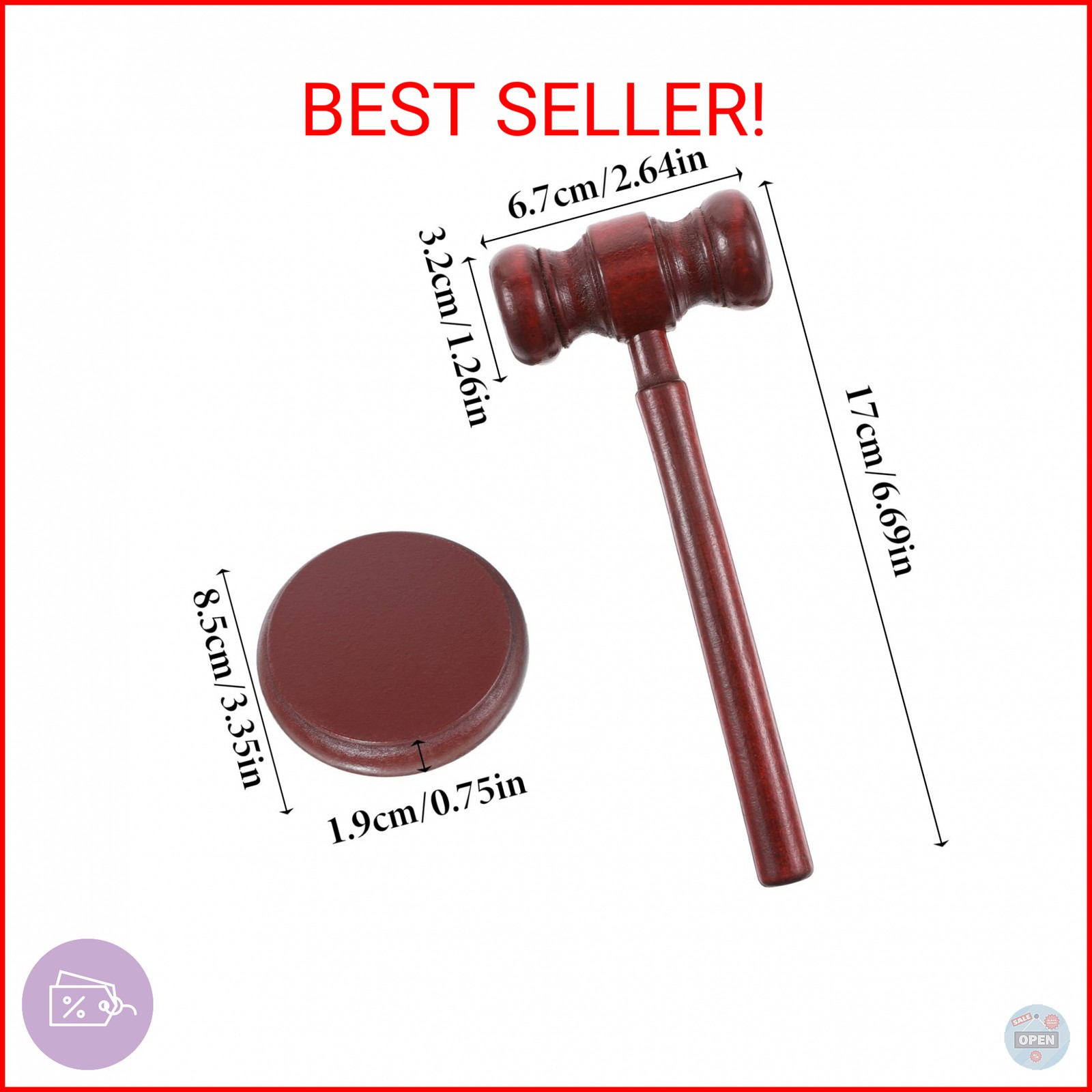 Gavel and Sound Block Set for Lawyers, Handmade Wooden Gavel and Block Set Handc
