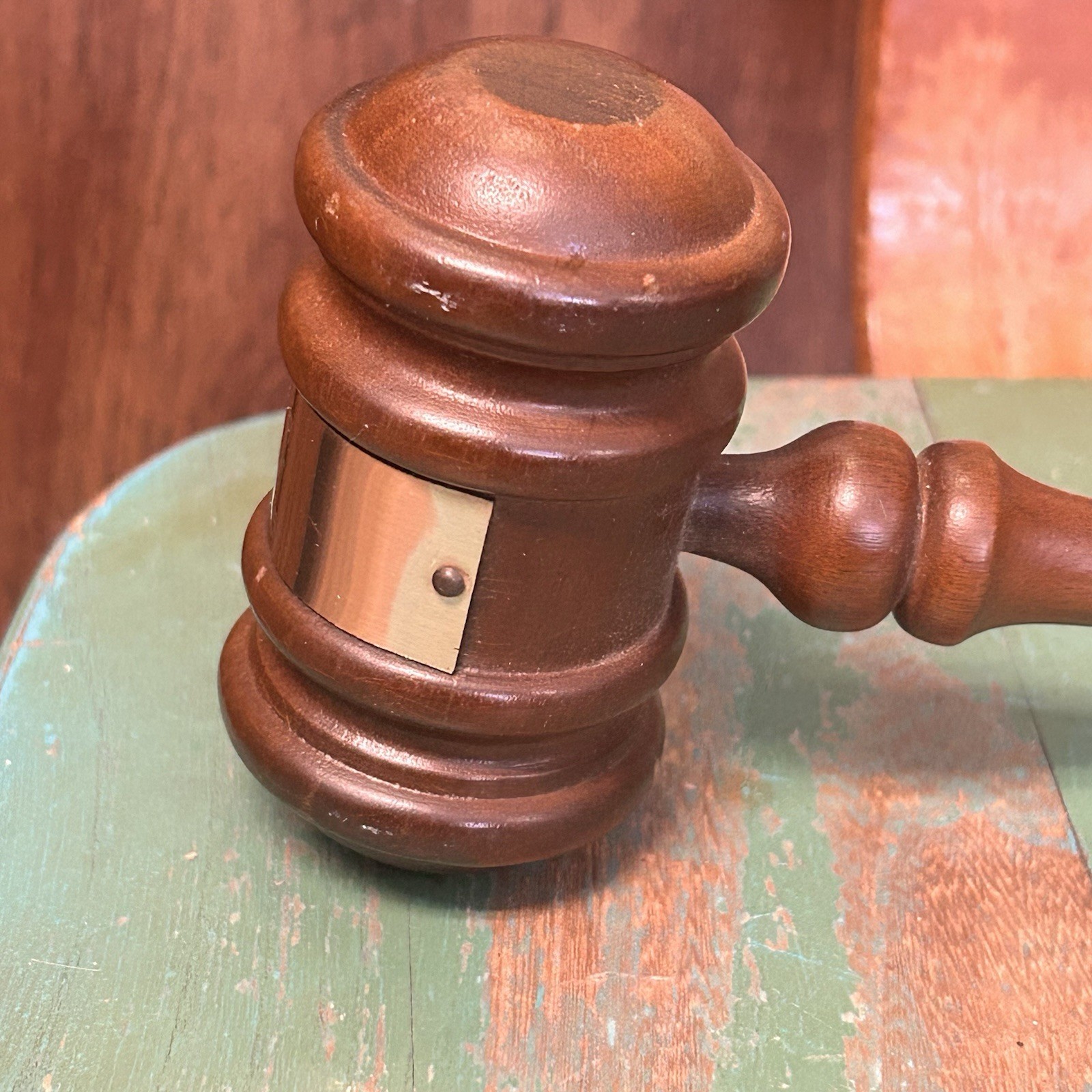 Vintage Wooden Gavel Auctioneers Judges 1967 Inscribed