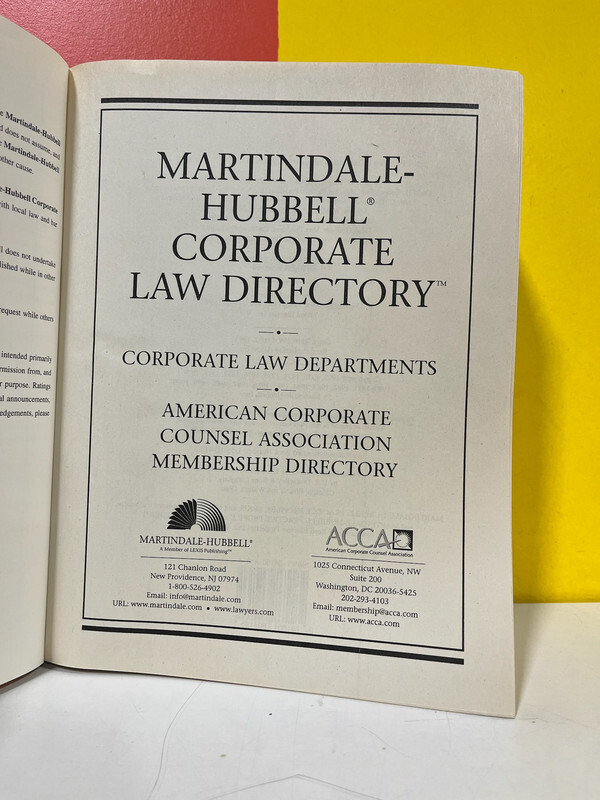 Martindale Hubbell Law Depts American Corporate Counsel Association Directory