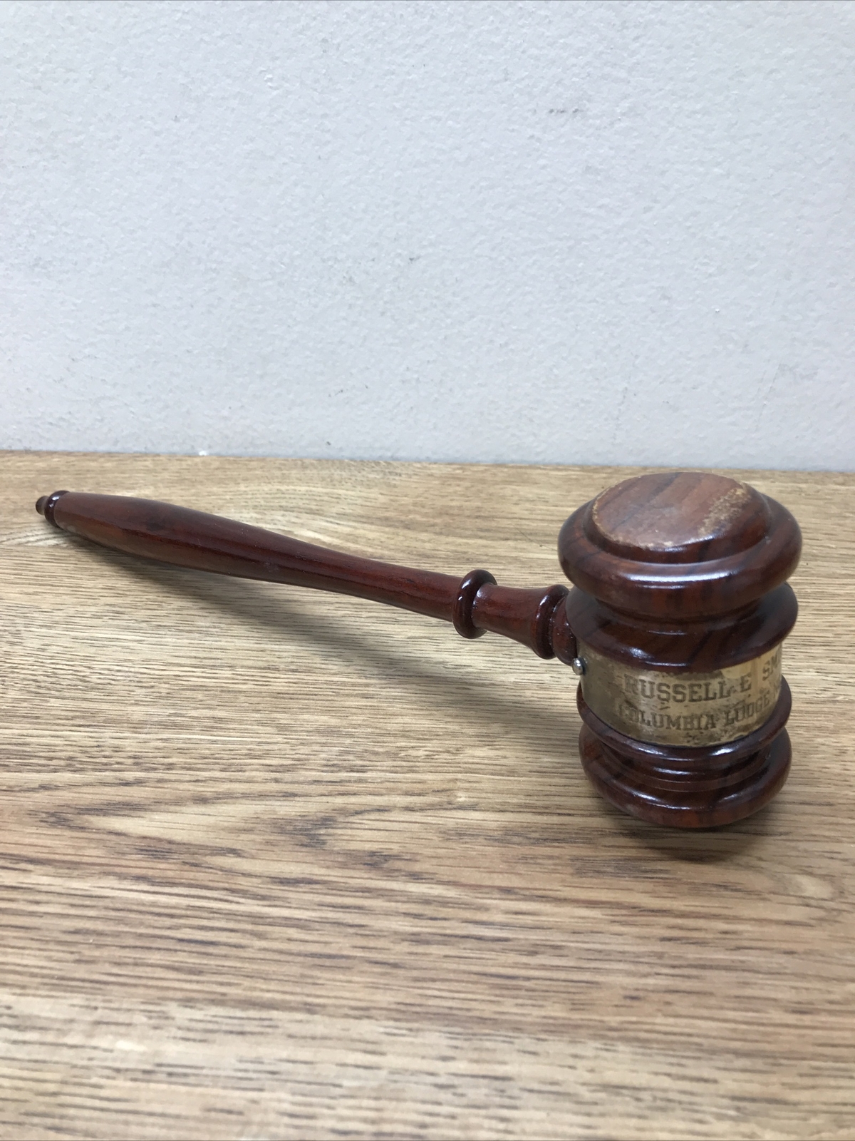 Vintage Wooden Judge’s Auctioneer’s Gavel Mallet 1960 Engraved Solid Dalbergia